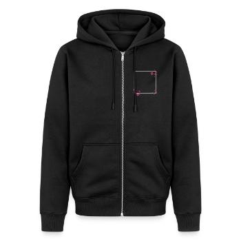 Fleurs carrées Rose - Veste à capuche bio Premium Unisexe - noir - Devant - Nico (187cm) & Julia (174cm)
