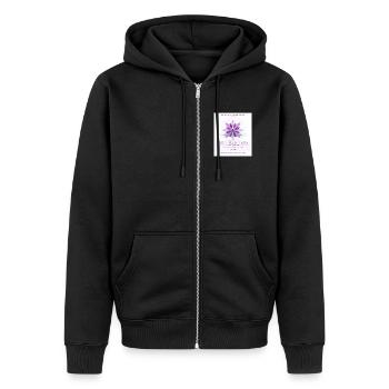 Fleur de Lotus et Spirale de Fibonacci - Veste à capuche bio Premium Unisexe - noir - Devant - Nico (187cm) & Julia (174cm)