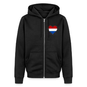 Drapeau du Cœur des Pays-Bas - Veste à capuche bio Premium Unisexe - noir - Devant - Nico (187cm) & Julia (174cm)