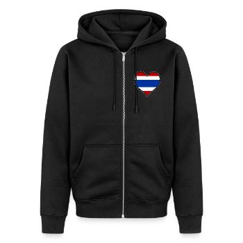 Drapeau du cœur de Thaïlande - Veste à capuche bio Premium Unisexe - noir - Devant - Nico (187cm) & Julia (174cm)