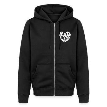 Rad Lad - Vintage Heart (Custom Color) - Unisex Premium Organic Zip Hoodie - black - Front - Nico (187cm) & Julia (174cm)