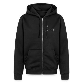 Sternbild Fische Linienzeichnung - Unisex Premium Bio Zip Hoodie - Schwarz - Vorne - Nico (187cm) & Julia (174cm)