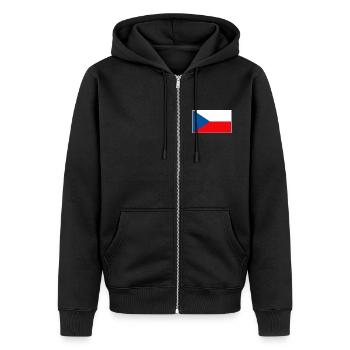 Czech Republic Flag Classic Frame - Unisex Premium Bio Zip Hoodie - Schwarz - Vorne - Nico (187cm) & Julia (174cm)