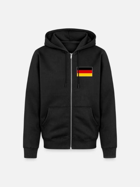 Germany Flag Classic Frame - Unisex Premium Bio Zip Hoodie - Schwarz