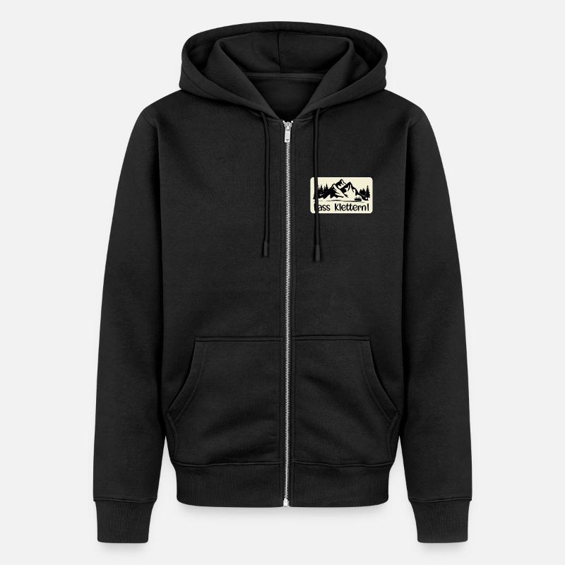 HOBBY KLETTERN BERGE - Unisex Premium Bio Zip Hoodie - Schwarz