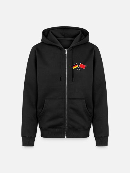Germany x China Friendship Flags - Unisex Premium Bio Zip Hoodie - Schwarz