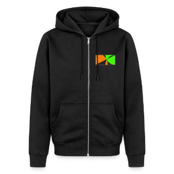Am Ball bleiben! - Unisex Premium Bio Zip Hoodie - Schwarz - Vorne - Nico (187cm) & Julia (174cm)