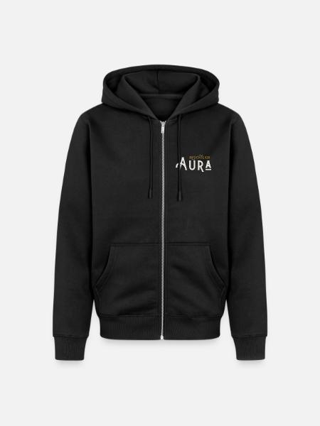 Absichtlich Aura - Unisex Premium Bio Zip Hoodie - Schwarz