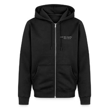 Petite faute de frappe mignonne mais psychopathe - Veste à capuche bio Premium Unisexe - noir - Devant - Nico (187cm) & Julia (174cm)