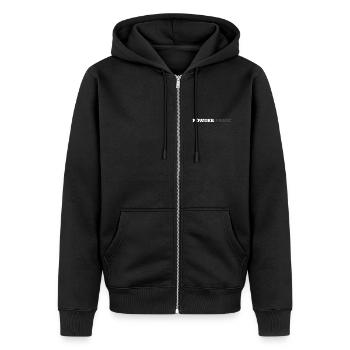 Powder Panic - Unisex Premium Bio Zip Hoodie - Schwarz - Vorne - Nico (187cm) & Julia (174cm)