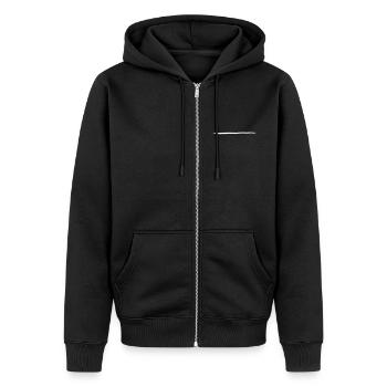 Coup de pinceau blanc2 (couleur changeable) balançoire - Veste à capuche bio Premium Unisexe - noir - Devant - Nico (187cm) & Julia (174cm)