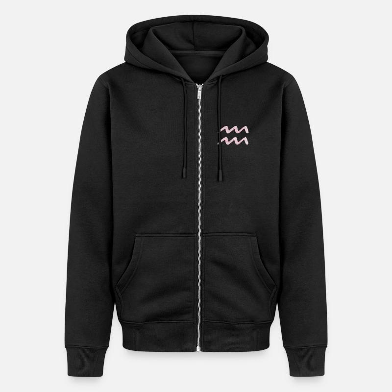 Signe du zodiaque Verseau - Veste à capuche bio Premium Unisexe - noir