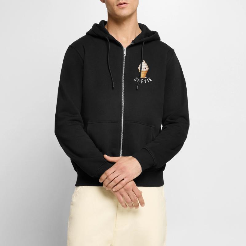 Softie. Softeis Liebe Eiscreme Statement Unisex Premium Bio Zip Hoodie