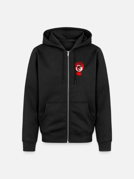 Tunesien Flagge Faust Hand Symbol used - Unisex Premium Bio Zip Hoodie - Schwarz