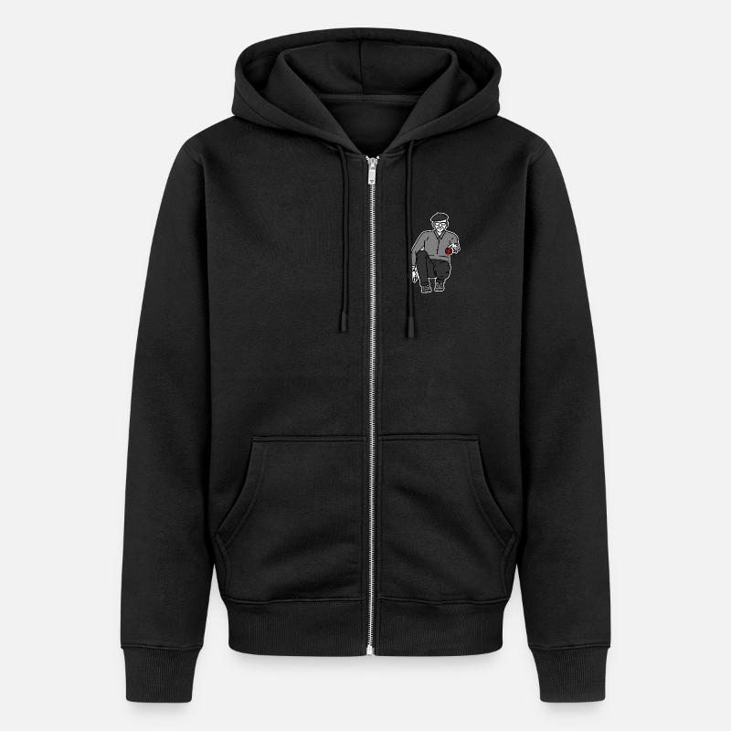 Joueur de pétanque gaucher - Veste à capuche bio Premium Unisexe - noir