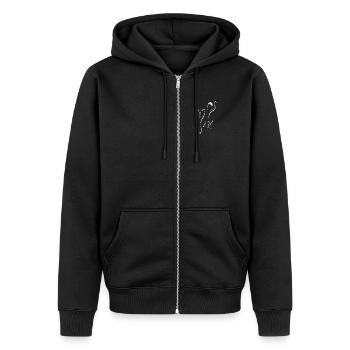 Tanzende Silhouette im Afro Urban Dance - Unisex Premium Bio Zip Hoodie - Schwarz - Vorne - Nico (187cm) & Julia (174cm)