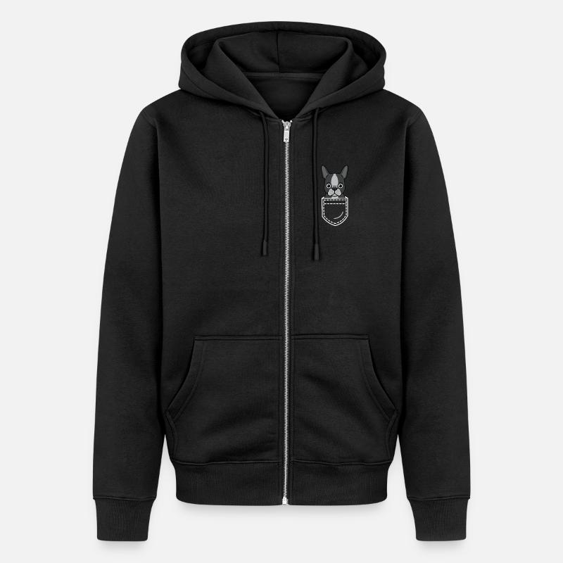 Chien Boston Terrier - Veste à capuche bio Premium Unisexe - noir