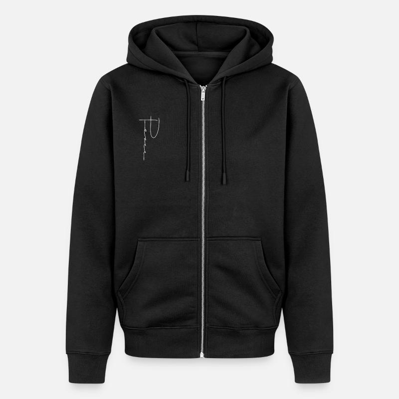 Écriture de paix - Veste à capuche bio Premium Unisexe - noir