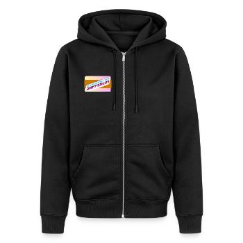 Sapperlot - Unisex Premium Organic Zip Hoodie - black - Front - Nico (187cm) & Julia (174cm)