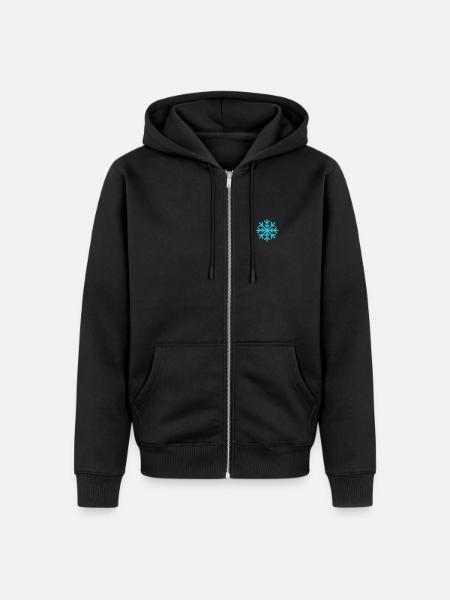Geometric Blue Snowflake - Unisex Premium Organic Zip Hoodie - black