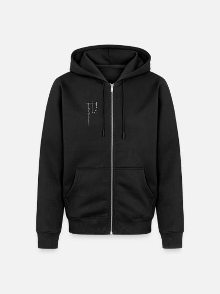 Peace Handschrift - Unisex Premium Bio Zip Hoodie - Schwarz