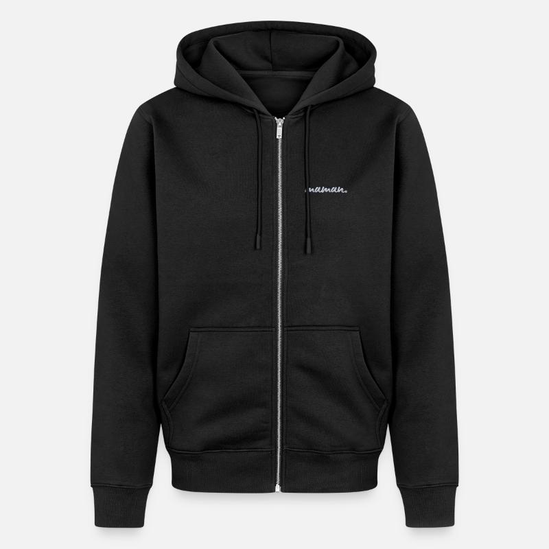 Lettrage Maman blanc brodé - Veste à capuche bio Premium Unisexe - noir