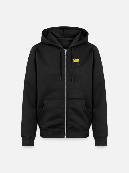 SpongeBob Schwammkopf Brustmotiv Fanartikel Stick - Unisex Premium Bio Zip Hoodie - Schwarz