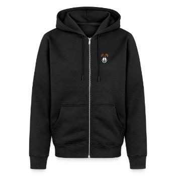 Garfield Odie As Embroidery Design - Unisex Premium Organic Zip Hoodie - black - Front - Nico (187cm) & Julia (174cm)