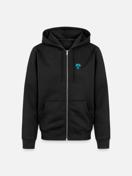 SpongeBob SquarePants Squidward Embroidery Design - Unisex Premium Organic Zip Hoodie - black