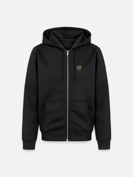 Coconut embroidered - Unisex Premium Organic Zip Hoodie - black