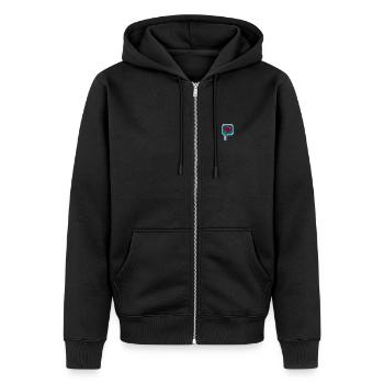 Cœur de pixel - Veste à capuche bio Premium Unisexe - noir - Devant - Nico (187cm) & Julia (174cm)