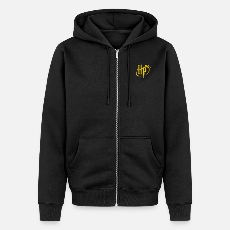 Petit logo Harry Potter Broderie - Veste à capuche bio Premium Unisexe - noir