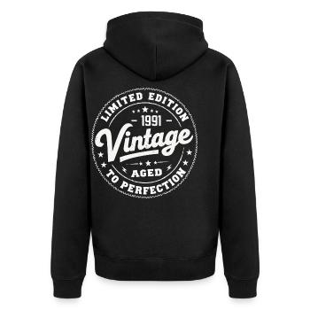 Légende depuis 1991 Génial depuis 1991 Retro 1991 - Veste à capuche bio Premium Unisexe - noir - Dos - Nico (187cm)