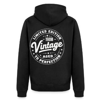 Légende depuis 1980 Génial depuis 1980 Retro 1980 - Veste à capuche bio Premium Unisexe - noir - Dos - Nico (187cm)