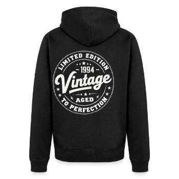 Legend since 1994 Awesome since 1994 Retro 1994 - Unisex Premium Organic Zip Hoodie - black - Back - Nico (187cm)