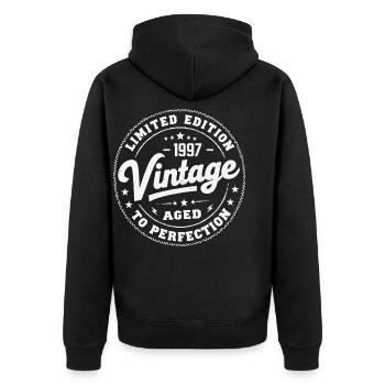 Legend since 1997 Awesome since 1997 Retro 1997 - Unisex Premium Organic Zip Hoodie - black - Back - Nico (187cm)
