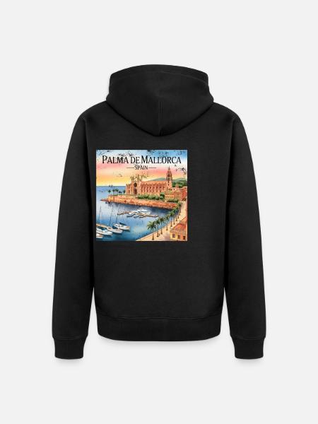 Palma de Mallorca - Unisex Premium Organic Zip Hoodie - black