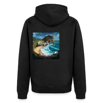 Kelingking Beach - Unisex Premium Bio Zip Hoodie - Schwarz - Hinten - Nico (187cm)