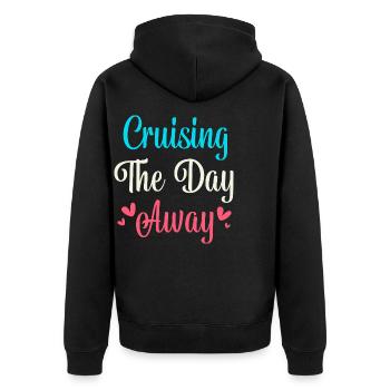Cruise Cruise Ship - Unisex Premium Organic Zip Hoodie - black - Back - Nico (187cm)