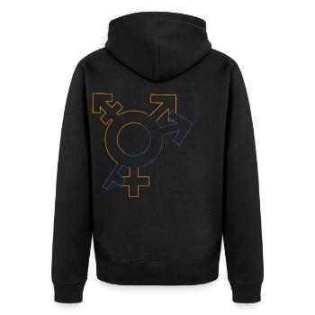 LGBT Gender Queer Vielfalt Gay pride - Unisex Premium Bio Zip Hoodie - Schwarz - Hinten - Nico (187cm)
