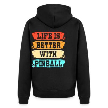 Pinball pinball machine - Unisex Premium Organic Zip Hoodie - black - Back - Nico (187cm)