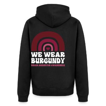 Aneurysma Gehirn - Unisex Premium Bio Zip Hoodie - Schwarz - Hinten - Nico (187cm)