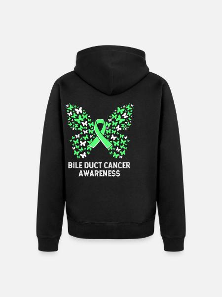 Bile duct cancer - Unisex Premium Organic Zip Hoodie - black
