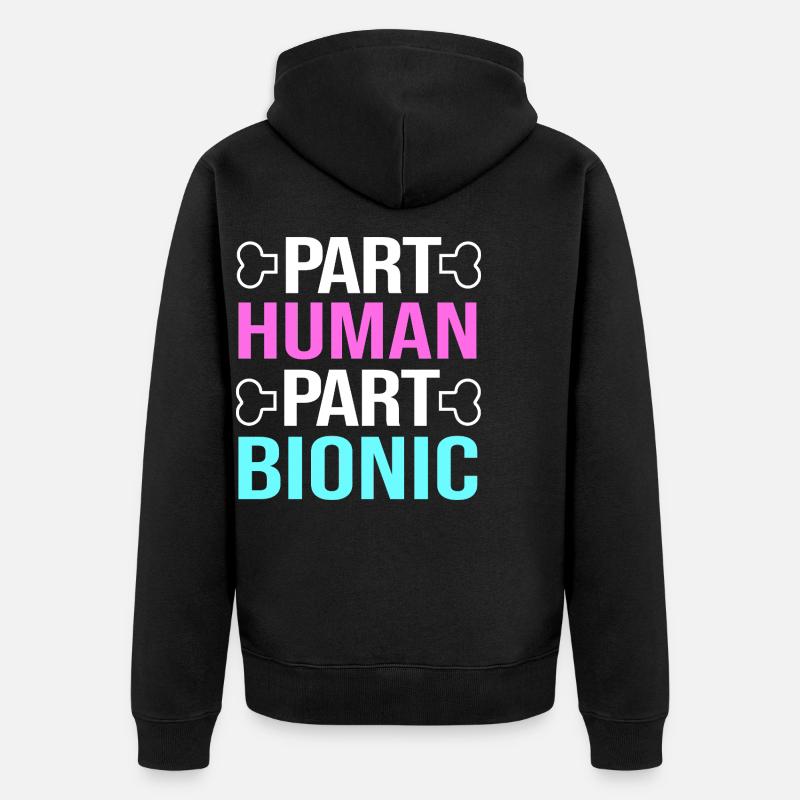 Knie OP Knie Operation - Unisex Premium Bio Zip Hoodie - Schwarz