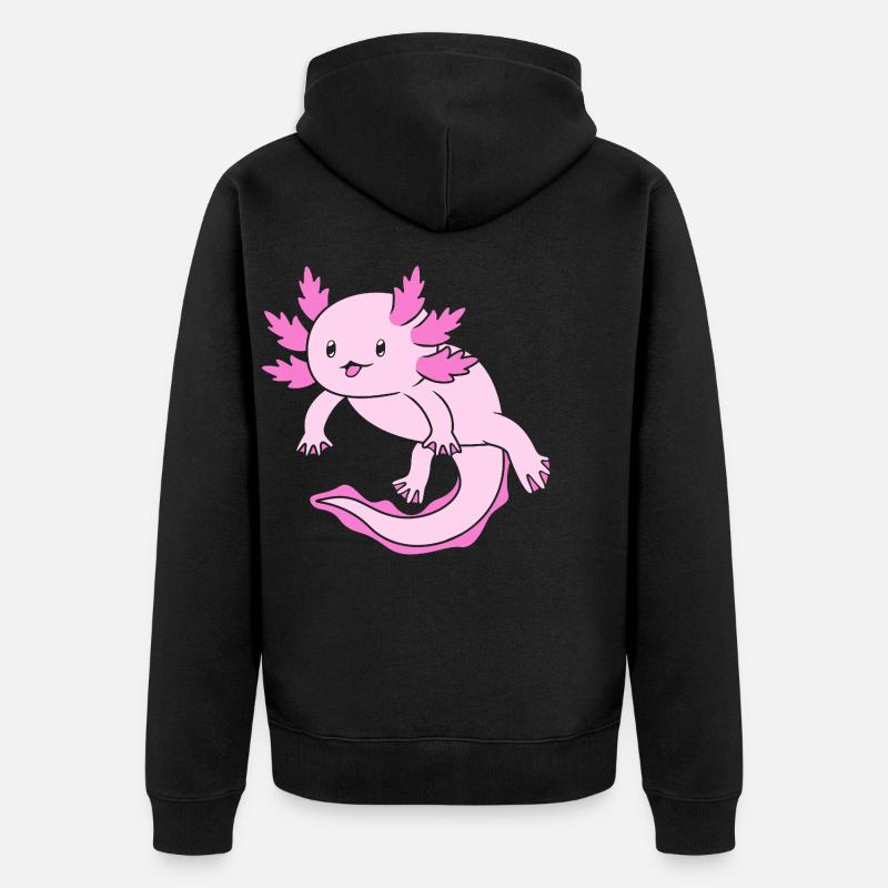 Axolotl - Unisex Premium Bio Zip Hoodie - Schwarz