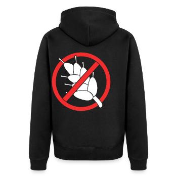 Celiac Disease Gluten Free - Unisex Premium Organic Zip Hoodie - black - Back - Nico (187cm)