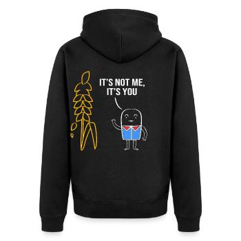 Gluten Free Celiac Disease - Unisex Premium Organic Zip Hoodie - black - Back - Nico (187cm)