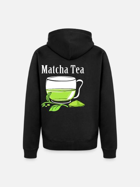 Matcha Tea - Unisex Premium Organic Zip Hoodie - black