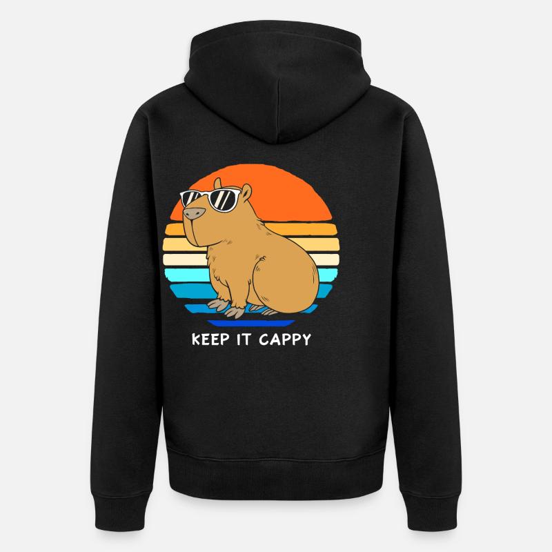 Capybara Capibara - Veste à capuche bio Premium Unisexe - noir