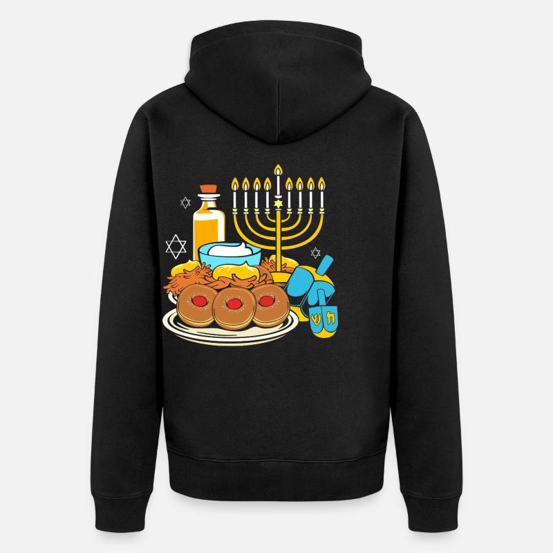 Hanoukka Hanoukka Hanoukka - Veste à capuche bio Premium Unisexe - noir